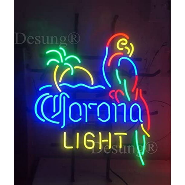 New Cocktail Bar Parrot Palm Tree Light Lamp Bar Party Decor Neon Sign 17"x14"